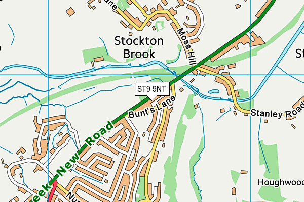 ST9 9NT map - OS VectorMap District (Ordnance Survey)