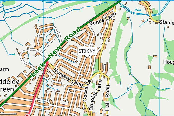 ST9 9NY map - OS VectorMap District (Ordnance Survey)