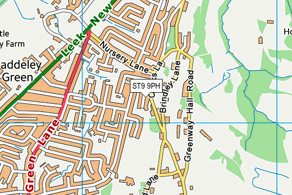 ST9 9PH map - OS VectorMap District (Ordnance Survey)