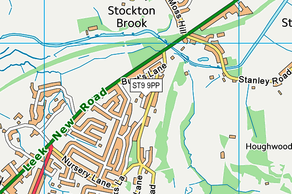 ST9 9PP map - OS VectorMap District (Ordnance Survey)