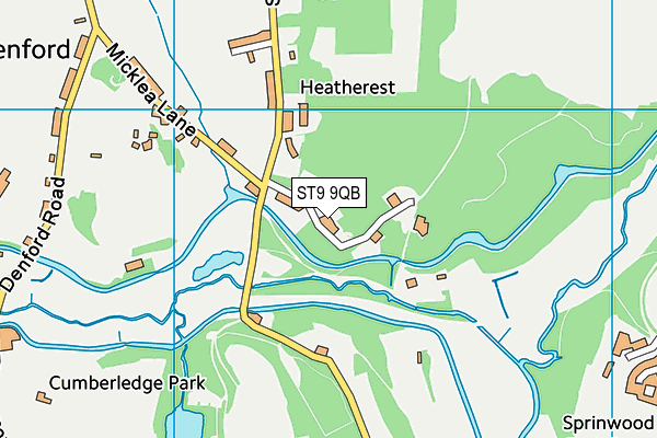 ST9 9QB map - OS VectorMap District (Ordnance Survey)