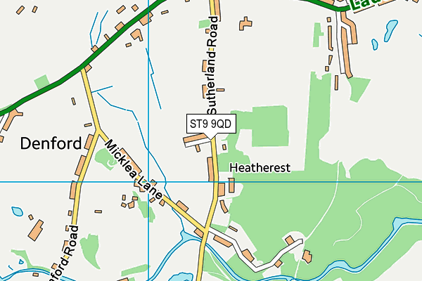 ST9 9QD map - OS VectorMap District (Ordnance Survey)