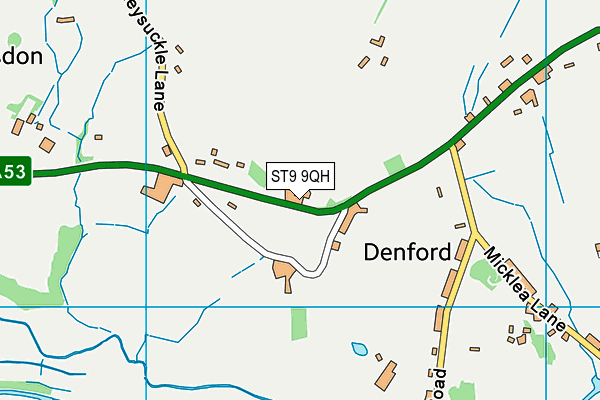 ST9 9QH map - OS VectorMap District (Ordnance Survey)