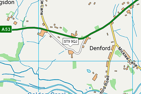 ST9 9QJ map - OS VectorMap District (Ordnance Survey)