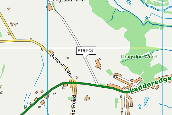 ST9 9QU map - OS VectorMap District (Ordnance Survey)