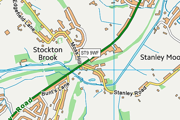 ST9 9WF map - OS VectorMap District (Ordnance Survey)