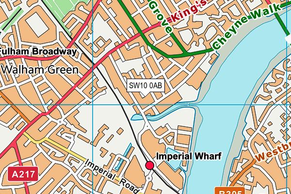 SW10 0AB map - OS VectorMap District (Ordnance Survey)