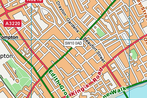 SW10 0AD map - OS VectorMap District (Ordnance Survey)