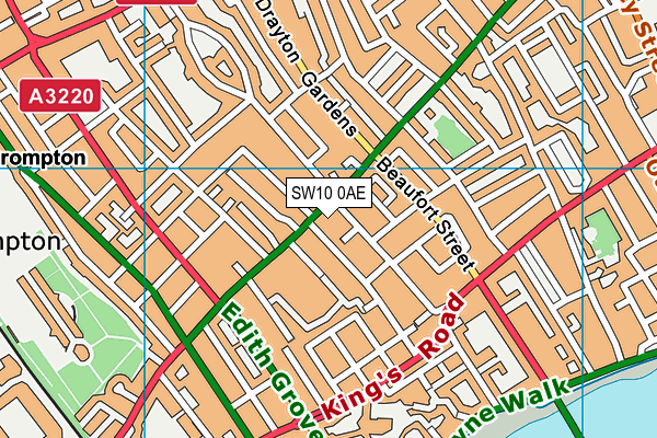 SW10 0AE map - OS VectorMap District (Ordnance Survey)