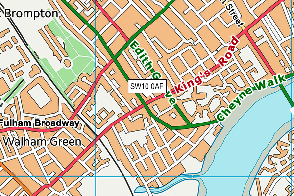 SW10 0AF map - OS VectorMap District (Ordnance Survey)