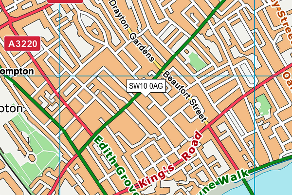 SW10 0AG map - OS VectorMap District (Ordnance Survey)