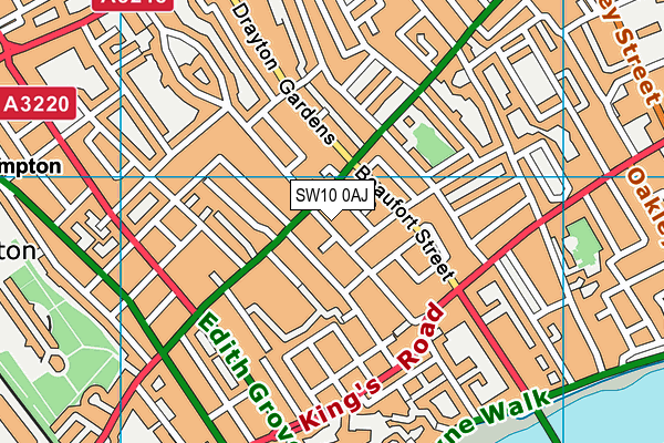 SW10 0AJ map - OS VectorMap District (Ordnance Survey)