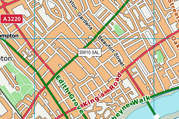 SW10 0AL map - OS VectorMap District (Ordnance Survey)