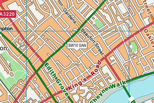 SW10 0AN map - OS VectorMap District (Ordnance Survey)