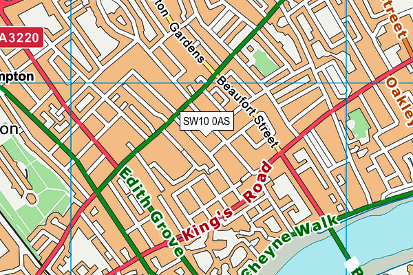SW10 0AS map - OS VectorMap District (Ordnance Survey)