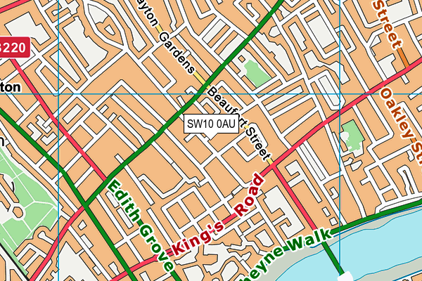 SW10 0AU map - OS VectorMap District (Ordnance Survey)