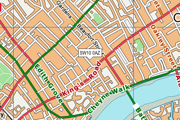 SW10 0AZ map - OS VectorMap District (Ordnance Survey)