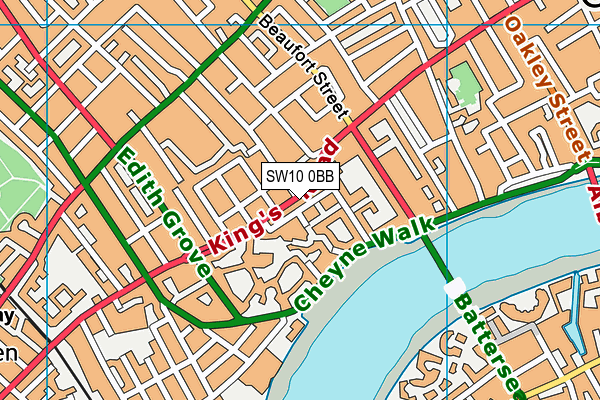 SW10 0BB map - OS VectorMap District (Ordnance Survey)