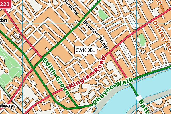 SW10 0BL map - OS VectorMap District (Ordnance Survey)