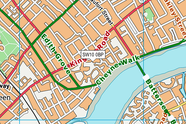 SW10 0BP map - OS VectorMap District (Ordnance Survey)