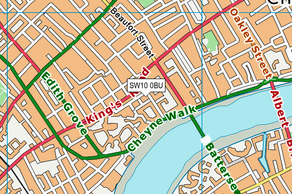SW10 0BU map - OS VectorMap District (Ordnance Survey)