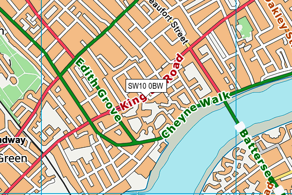 SW10 0BW map - OS VectorMap District (Ordnance Survey)