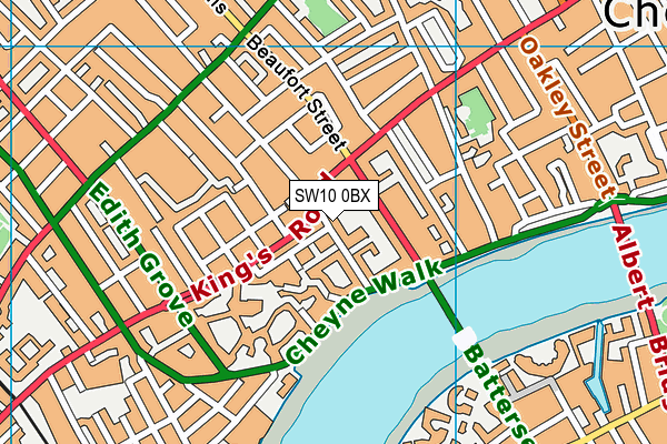 SW10 0BX map - OS VectorMap District (Ordnance Survey)