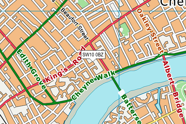 SW10 0BZ map - OS VectorMap District (Ordnance Survey)