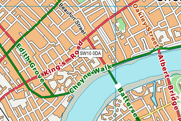 SW10 0DA map - OS VectorMap District (Ordnance Survey)