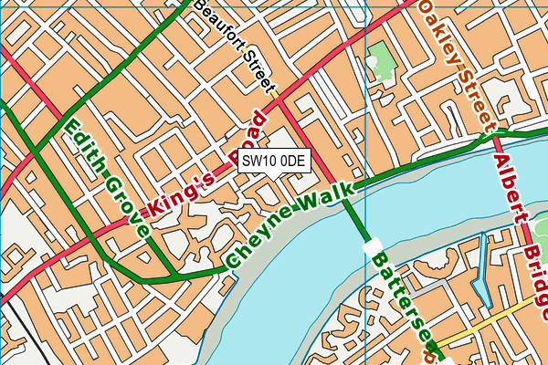 SW10 0DE map - OS VectorMap District (Ordnance Survey)