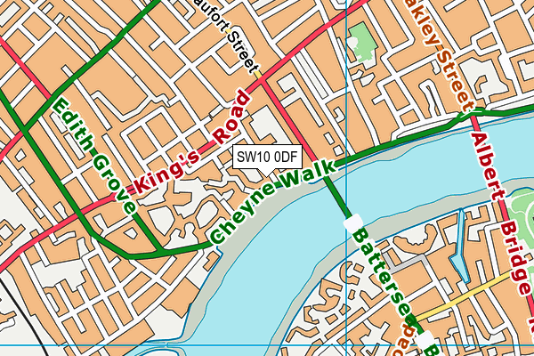 SW10 0DF map - OS VectorMap District (Ordnance Survey)