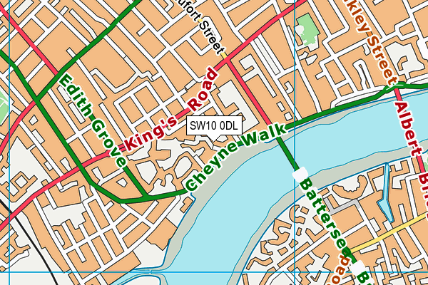 SW10 0DL map - OS VectorMap District (Ordnance Survey)