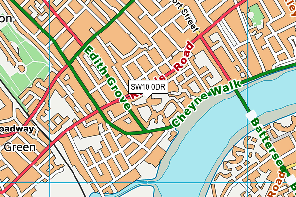 SW10 0DR map - OS VectorMap District (Ordnance Survey)