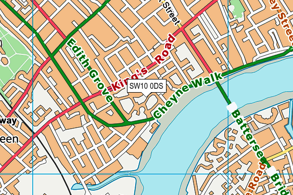 SW10 0DS map - OS VectorMap District (Ordnance Survey)