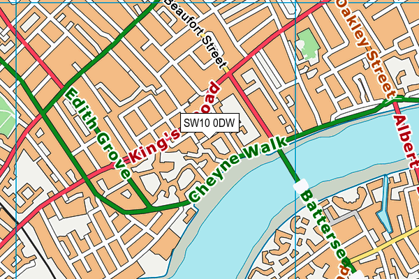 SW10 0DW map - OS VectorMap District (Ordnance Survey)