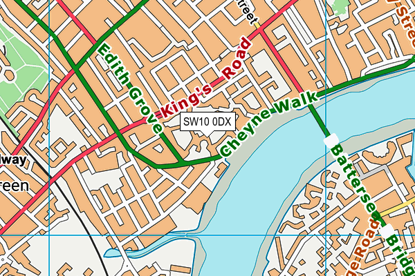 SW10 0DX map - OS VectorMap District (Ordnance Survey)