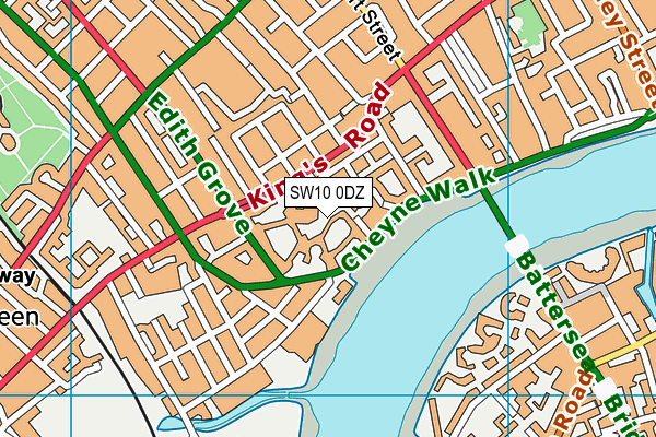 SW10 0DZ map - OS VectorMap District (Ordnance Survey)