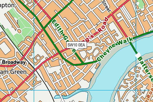 SW10 0EA map - OS VectorMap District (Ordnance Survey)