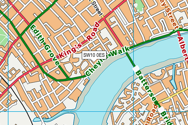 SW10 0ES map - OS VectorMap District (Ordnance Survey)