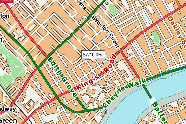 SW10 0HJ map - OS VectorMap District (Ordnance Survey)