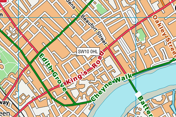 SW10 0HL map - OS VectorMap District (Ordnance Survey)