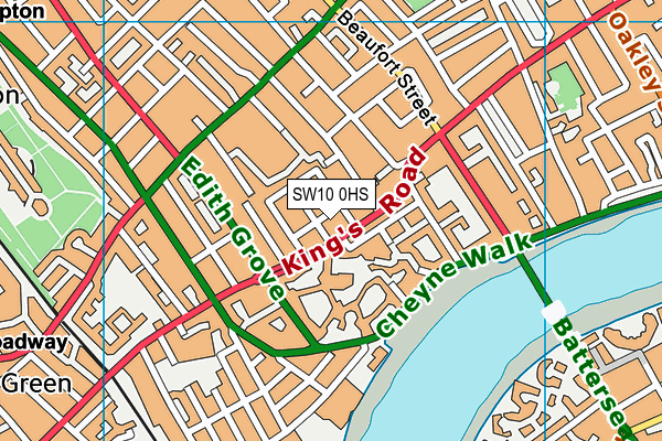 SW10 0HS map - OS VectorMap District (Ordnance Survey)