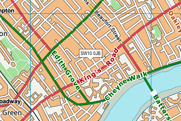 SW10 0JB map - OS VectorMap District (Ordnance Survey)