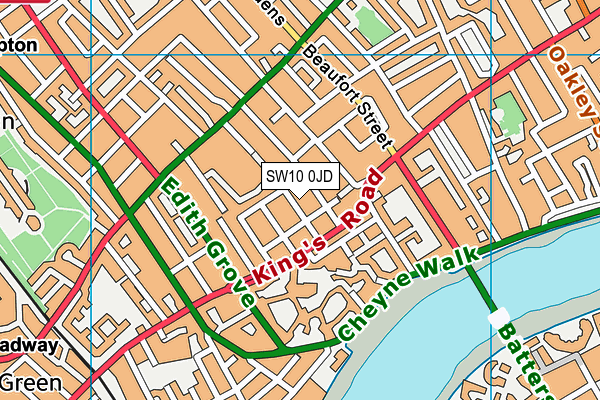 SW10 0JD map - OS VectorMap District (Ordnance Survey)