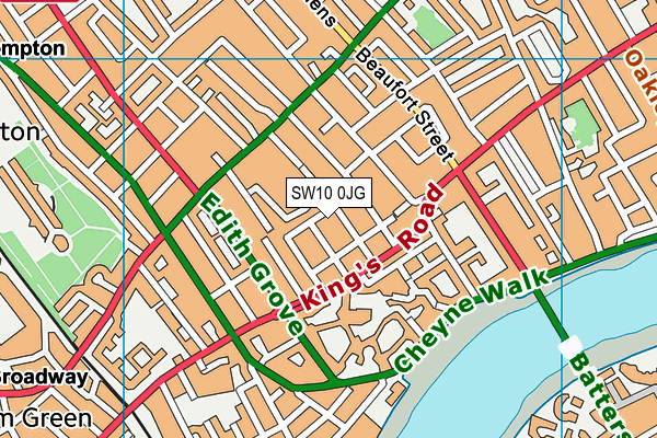 SW10 0JG map - OS VectorMap District (Ordnance Survey)