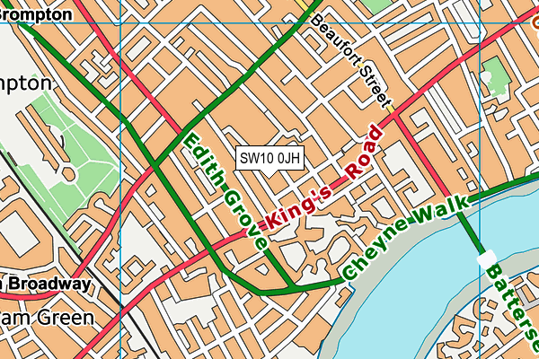 SW10 0JH map - OS VectorMap District (Ordnance Survey)