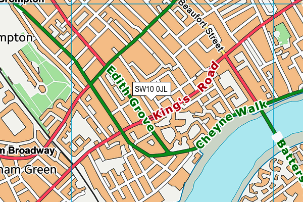 SW10 0JL map - OS VectorMap District (Ordnance Survey)