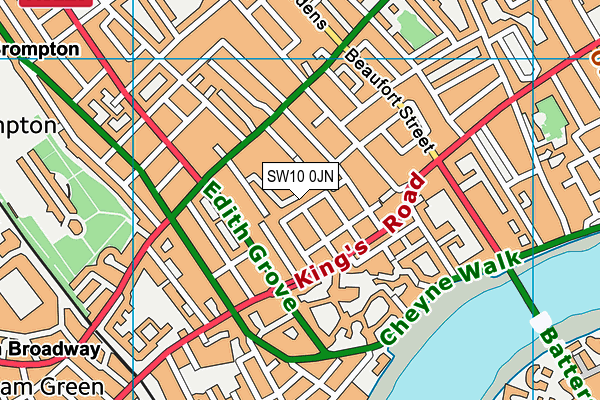 SW10 0JN map - OS VectorMap District (Ordnance Survey)