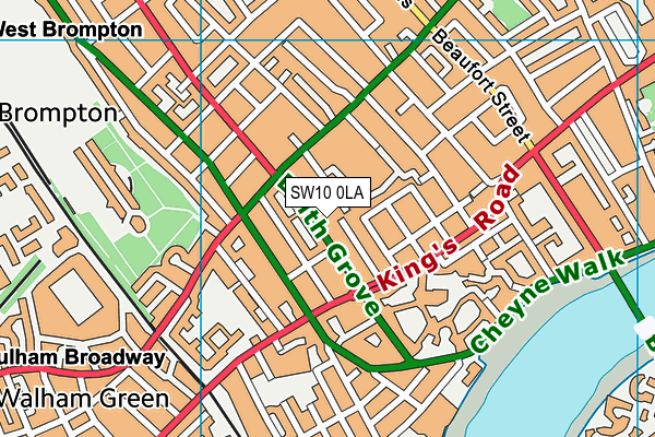 SW10 0LA map - OS VectorMap District (Ordnance Survey)