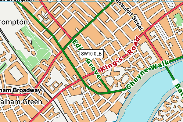 SW10 0LB map - OS VectorMap District (Ordnance Survey)